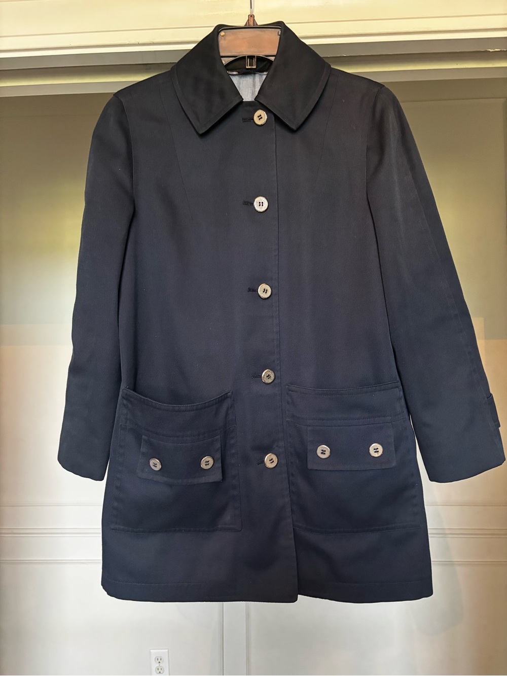 Vintage 70s/80s Misty Harbor Ltd. Any Weather Car Coat Mac Jacket Navy Blue